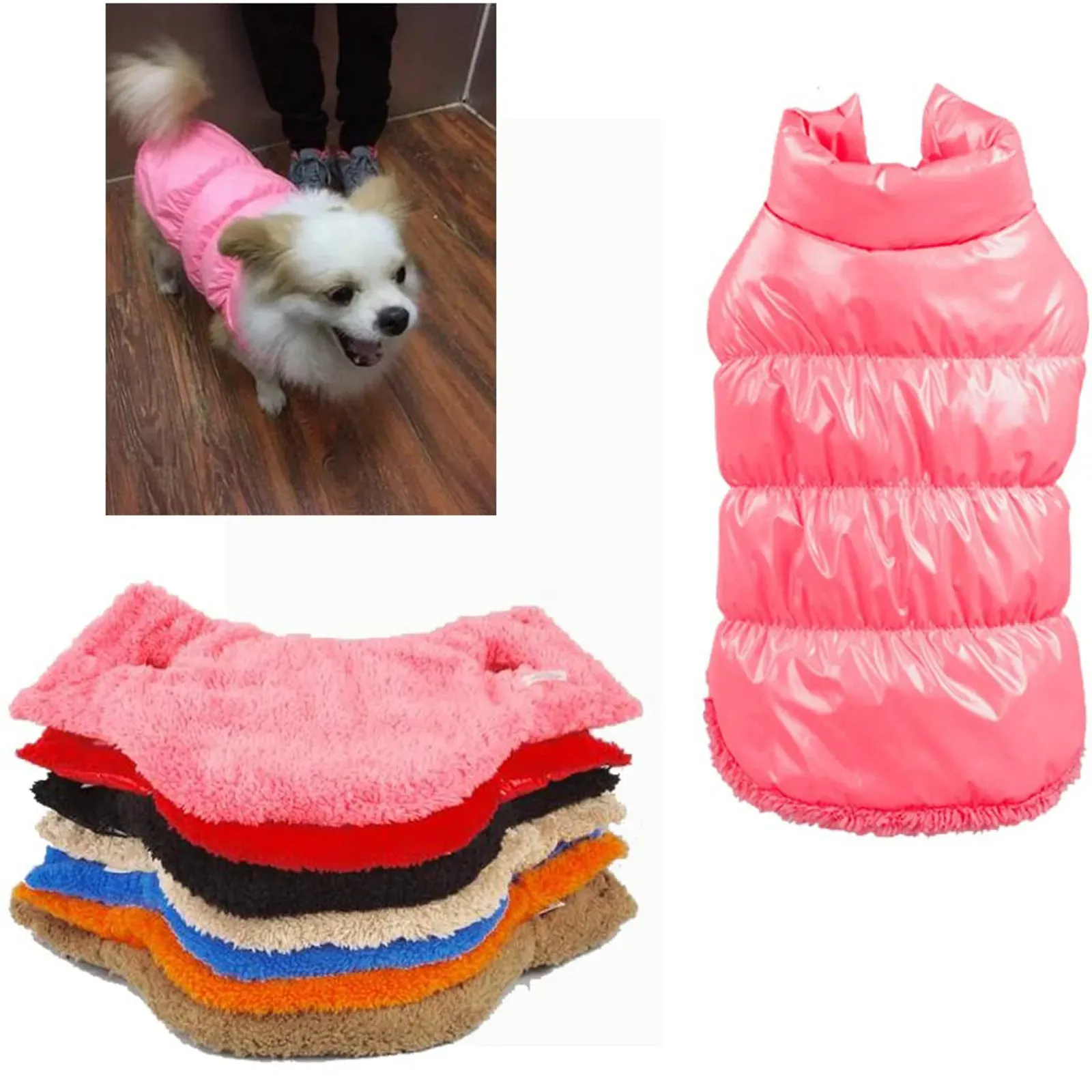 Waterproof Dog Coat Jacket for Small Medium Dogs and Cats, Pink, XS (5-Pack)